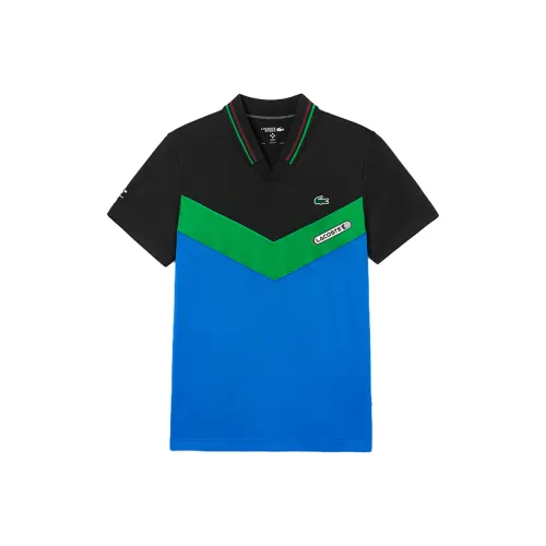 LACOSTE Collaboration Daniel Medvedev Collaboration Черный Зеленый Синий Мужская Рубашка Поло