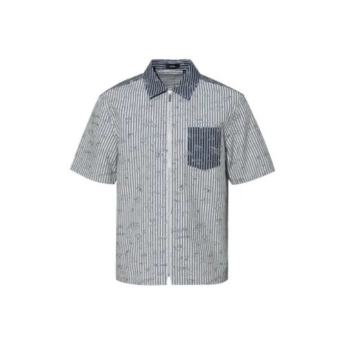 RARE Короткий рукав рубашка мужская синяя