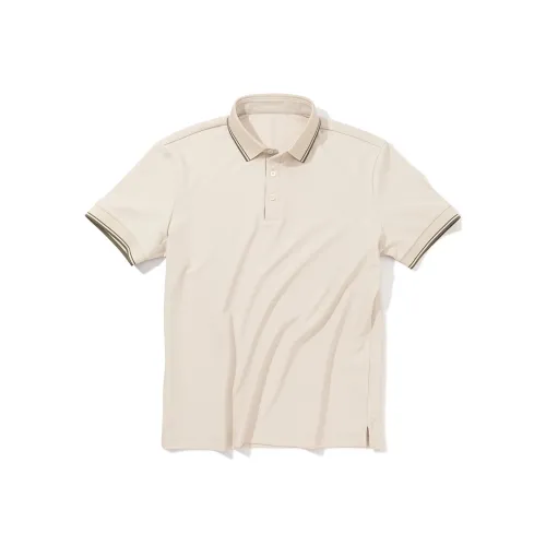 Mr.Bu Поло Мужское Белое Глазурь Абрикос