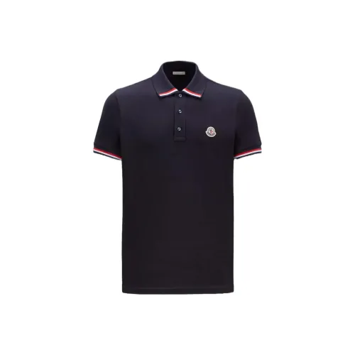 MONCLER Темно-синяя мужская поло рубашка