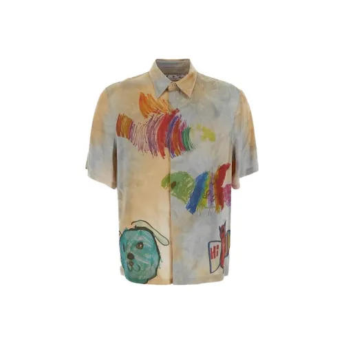 OFF Белый SS23 Рубашка Мужская Бежевая