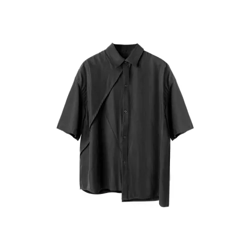 HUANXIANGZHE Длинный рукав рубашка унисекс черный