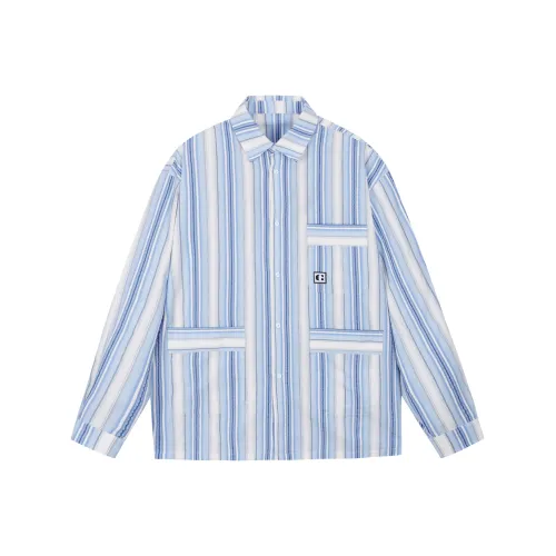 ICONS Lab Сине-белые полоски Унисекс Рубашки