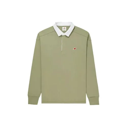 New Balance совместный бренд Сделано в США Длинный рукав Поло Унисекс Зеленый