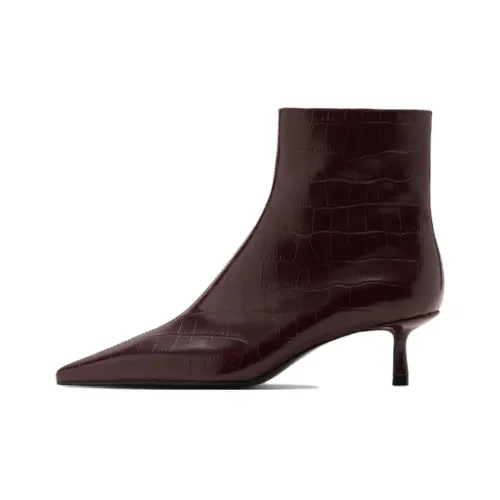 MANGO Botines Burgundy Red Women's