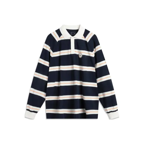 Подкладка Sports Life Collection Поло Мужское Темно-Морской Синий Широкие Полосы