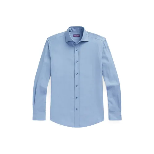 Ralph Lauren Purple Label Linen Silk Canvas Shirt Men's Blue