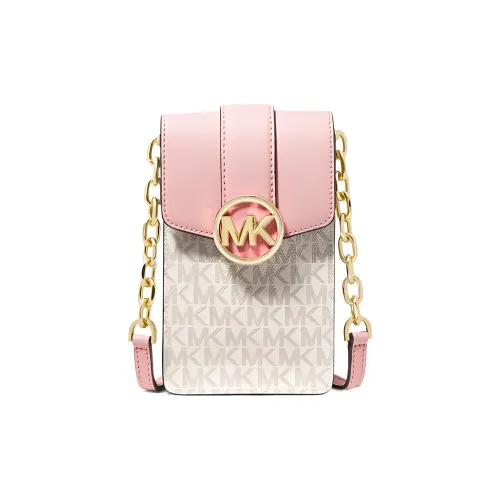 MICHAEL KORS CARMEN Кожа Картхолдер Сумка с цепочкой с Чехол для телефона Женские Розовый Ванильный белый Многоцветный