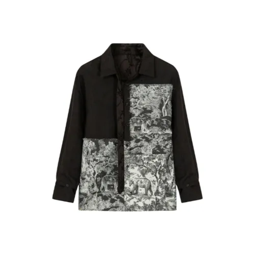 SAME FLOW Рубашка Мужская Черная Пэчворк