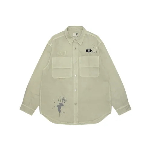 Aape SS24 Рубашка Мужская Серый Зеленый