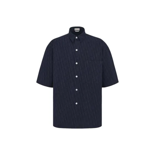 DIOR Quarterly New Products Морской синий Мужские рубашки