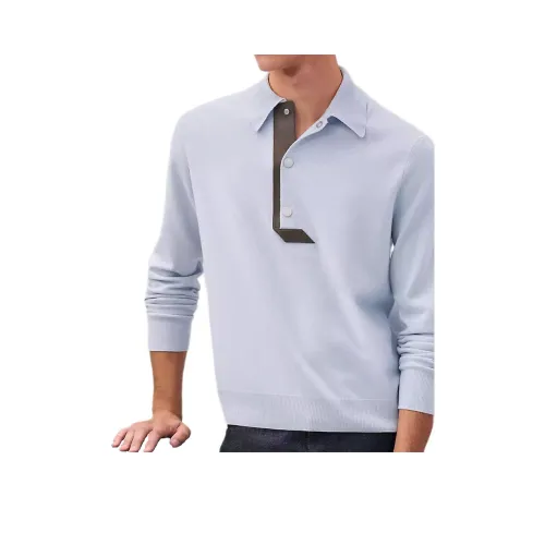 HERMES SS25 Поло Мужское Синее