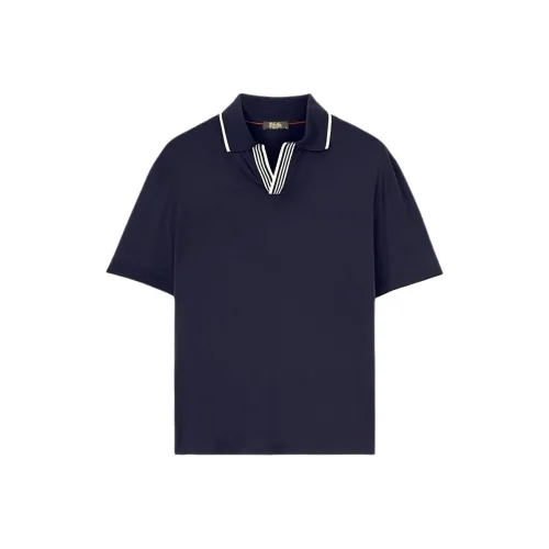 Loro Piana Мужская поло морского синего цвета