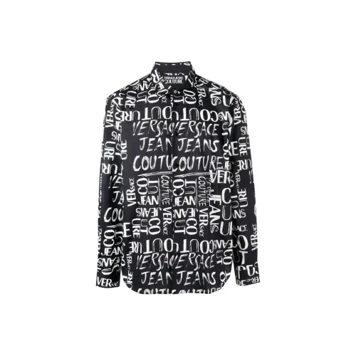 VERSACE JEANS COUTURE Мужские Черные Рубашки