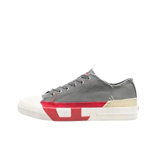 DIESEL Low-Top Canvas Shoes Gray Men's