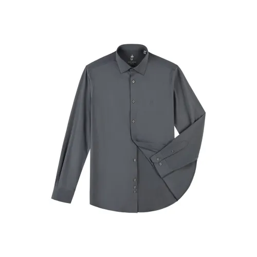 OUDING Синцзи Серый Мужские Рубашки