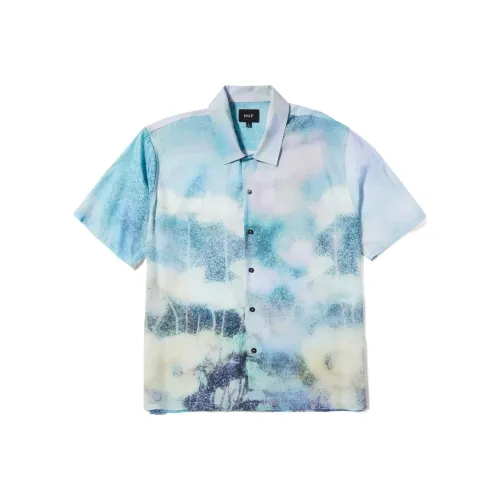 HUF совместная брендированная Синяя Мужская Рубашка