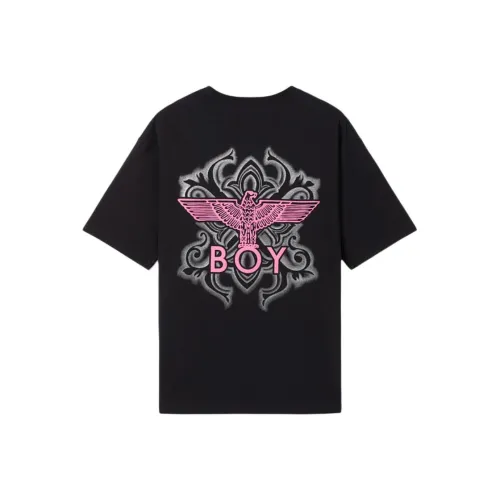 Boy London T-Shirt Унисекс Черный с Розовым Принт