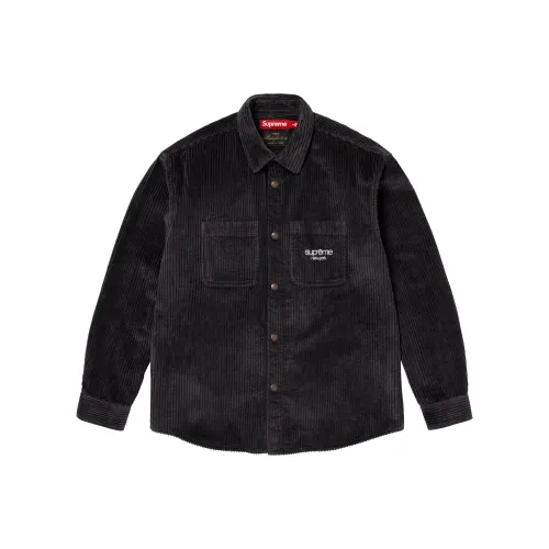 Supreme FW24 WEEK12 Широкий Wale Вельвет Snap Рубашка Унисекс