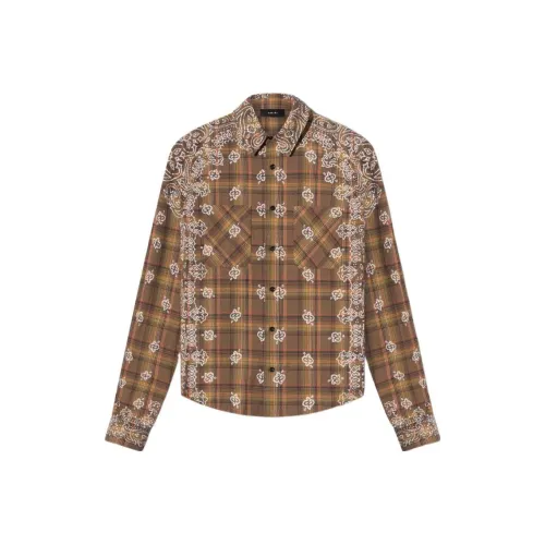 AMIRI Коричневый Мужские Рубашки