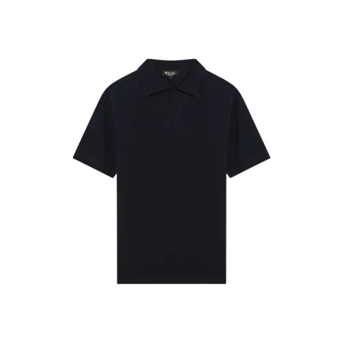 Loro Piana Мужская поло морского синего цвета