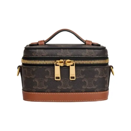 CELINE Triomphe Холст Сумка через плечо Сумка Мини Женская Умбра