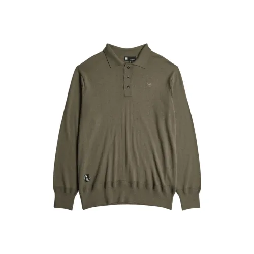 STAR RAW Оливково-зеленая мужская поло