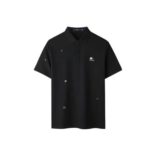 HLA Черный узор J7 Мужская поло