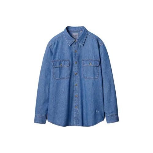 UNIQLO Синие Унисекс Рубашки