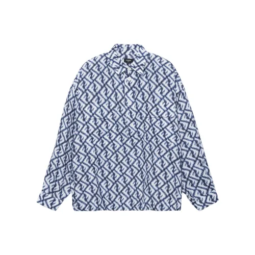 FENDI Blue Men's Shirts FENDI Синий Мужские Рубашки