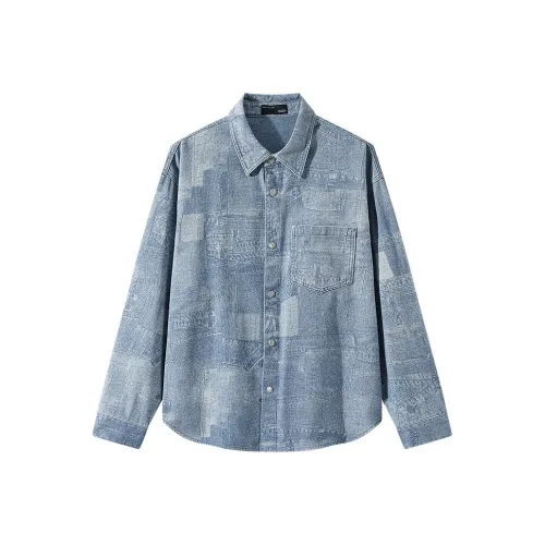 GXG Мужские рубашки синего цвета