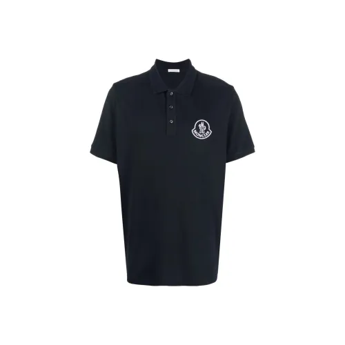 MONCLER Темно-синяя мужская поло рубашка