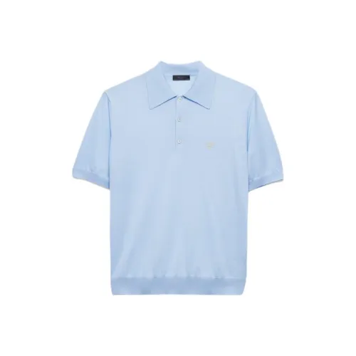 PRADA SS25 Поло Мужское Синее