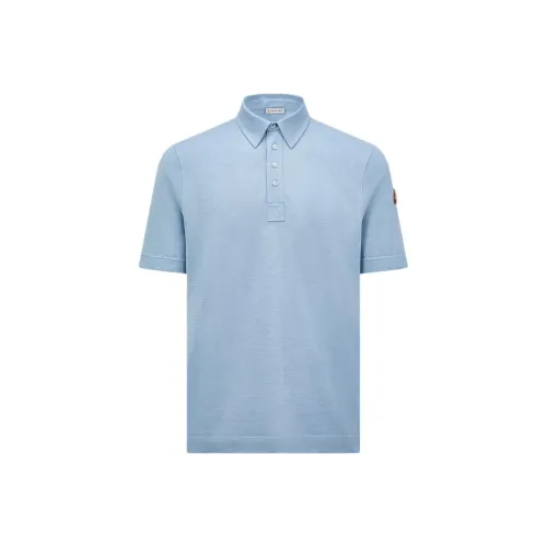 Moncler Поло Мужское Светло-Синий