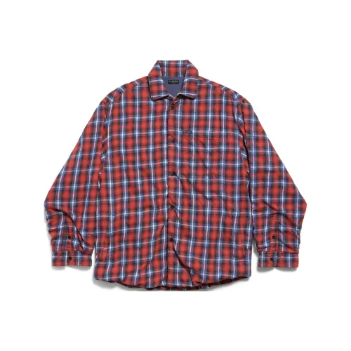 Balenciaga FW24 Рубашка Стандартная Фит Унисекс Красный Синий