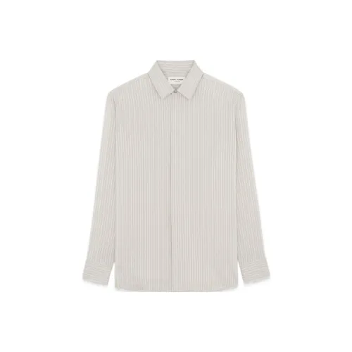 SAINT LAURENT Рубашка Мужская Айвори Белая