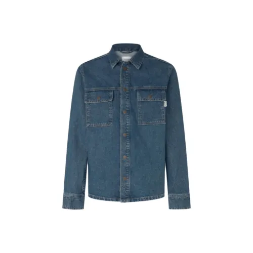 Pepe Jeans Blue Men's Shirts Пепе Джинс Синий Мужские Рубашки