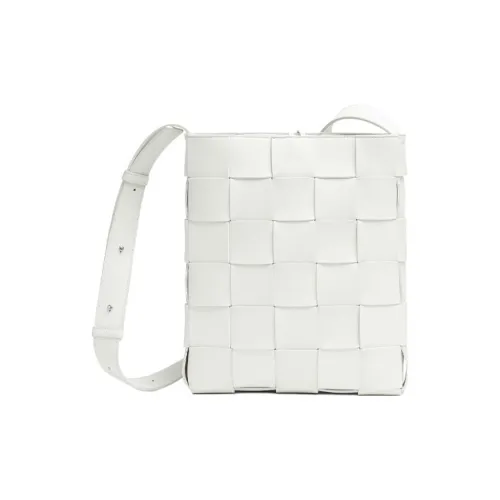 Bottega Veneta Intrecciato Nappa Lambskin Leather Crossbody Bag Women's White