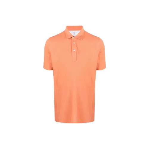 BRUNELLO CUCINELLI Orange Мужская рубашка polo
