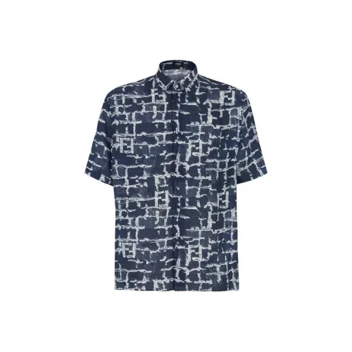 FENDI Blue Men's Shirts FENDI Синий Мужские Рубашки