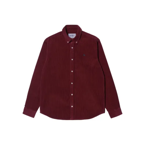 Carhartt WIP Red Men's Shirts Кархарт WIP Красные Мужские Рубашки