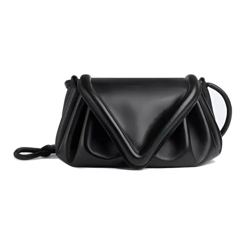 Bottega Veneta Beak Блестящий Кожа Клатч Женские Черный