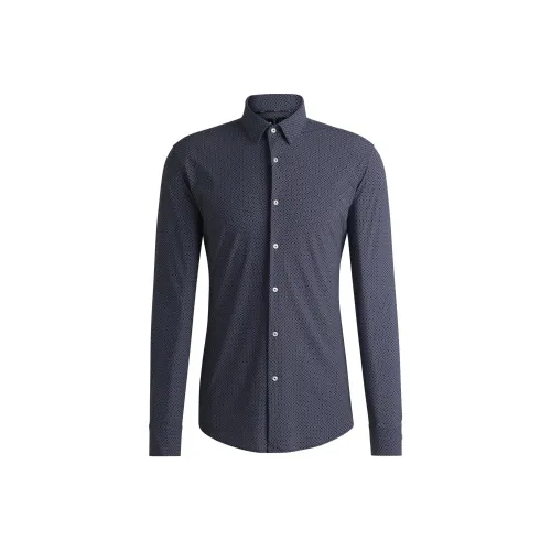 Hugo Boss FW24 Рубашка Мужская Темно-синяя