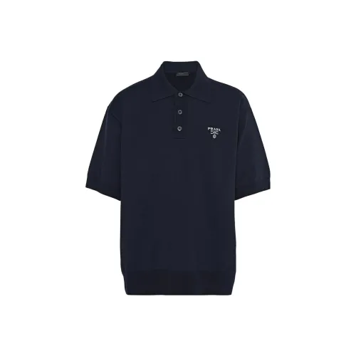 PRADA FW22 Поло Мужское Морской Синий