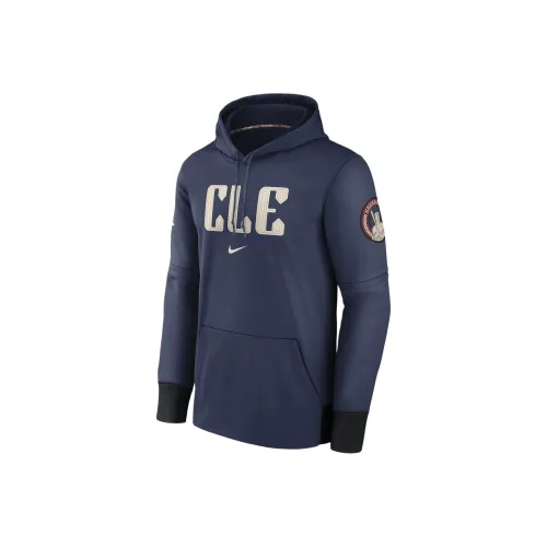 nike x MLB Пуловер Толстовка Hoodie Cleveland Guardians Унисекс Морской Синий