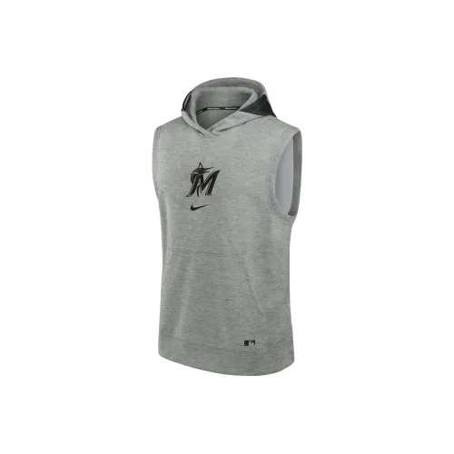 Nike MLB Коллаборация Miami Marlins Аутентичная Коллекция Early Work Толстовка Miami Marlins Мужская Серого цвета