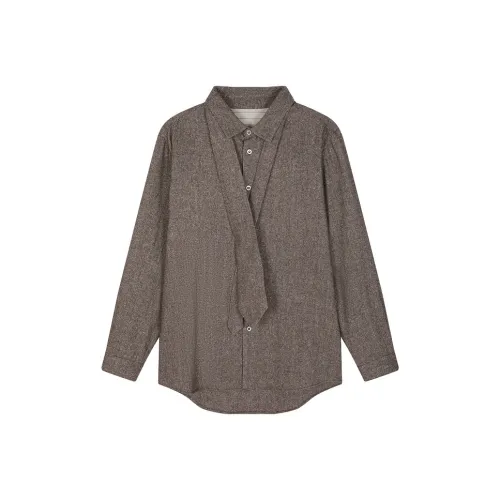 CROQUIS Рубашка Мужская Смешанный Кофейный