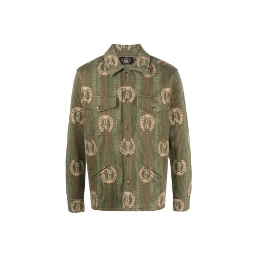 Double RL Зеленые Мужские Рубашки