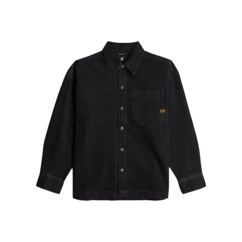 STAR RAW Рубашка Мужская Темно-Черная