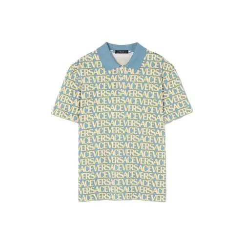 VERSACE Мужская поло рубашка синего цвета